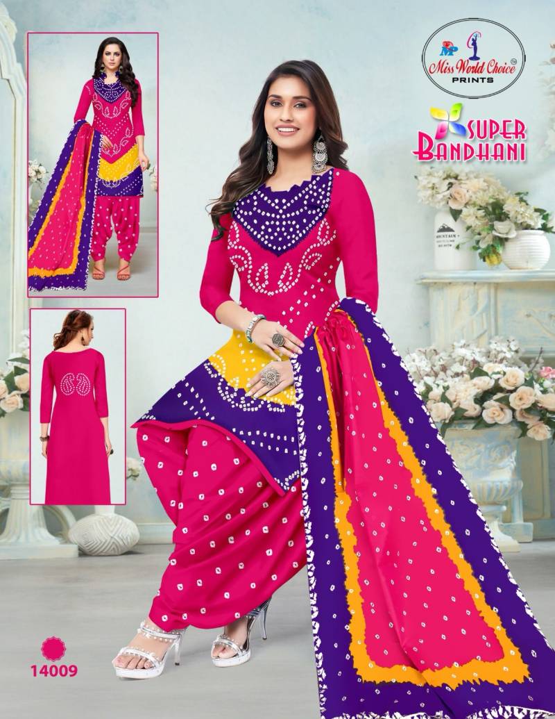 Miss World Super Bandhani Vol 14 Cotton Printed Dress Material Collection