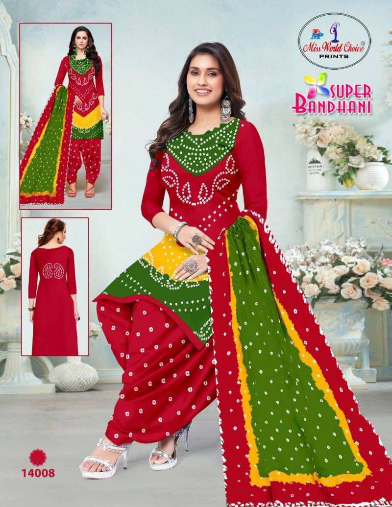Miss World Super Bandhani Vol 14 Cotton Printed Dress Material Collection