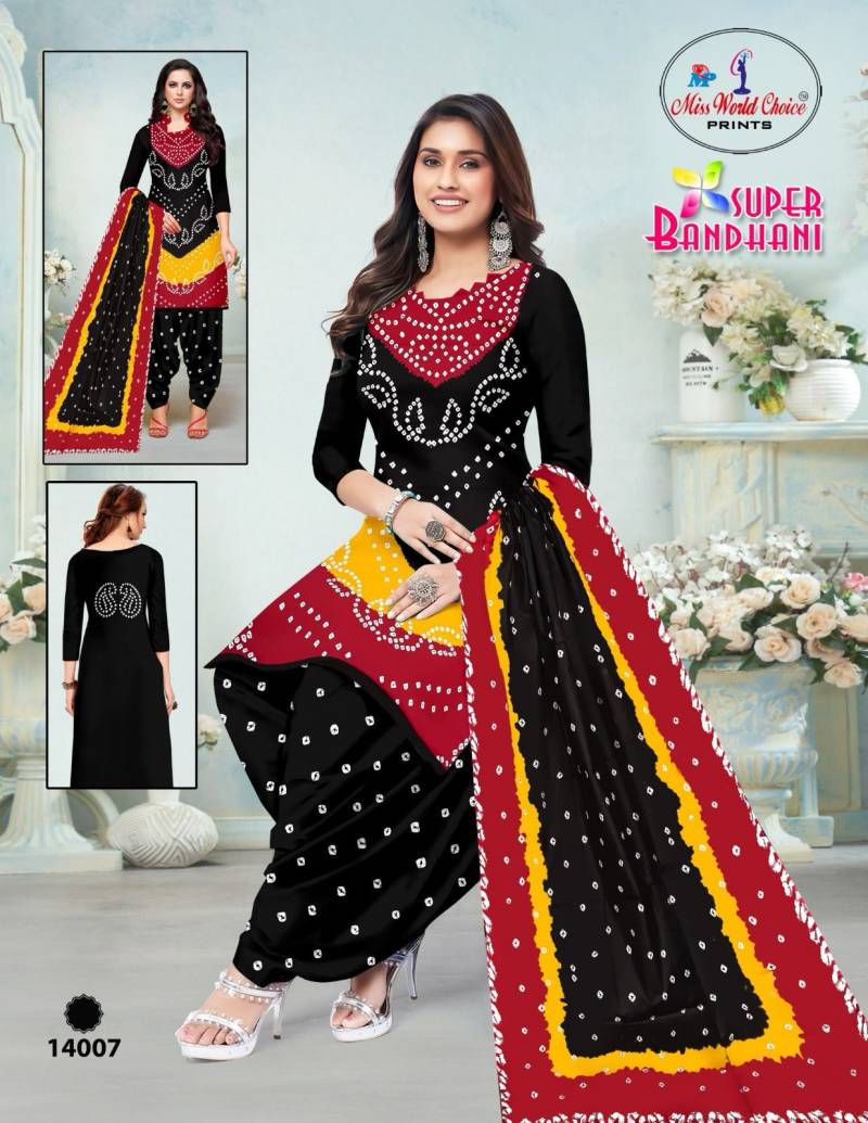 Miss World Super Bandhani Vol 14 Cotton Printed Dress Material Collection