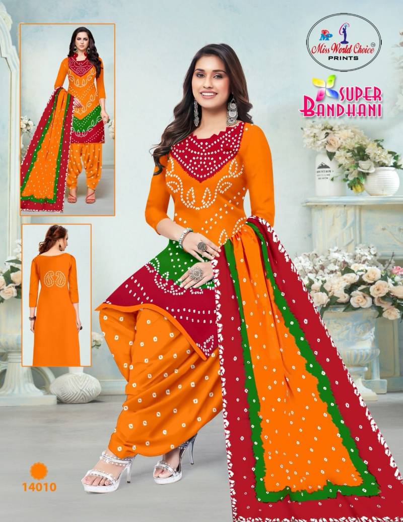 Miss World Super Bandhani Vol 14 Cotton Printed Dress Material Collection