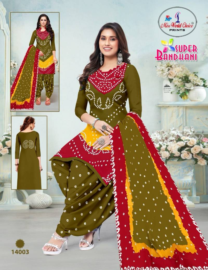 Miss World Super Bandhani Vol 14 Cotton Printed Dress Material Collection