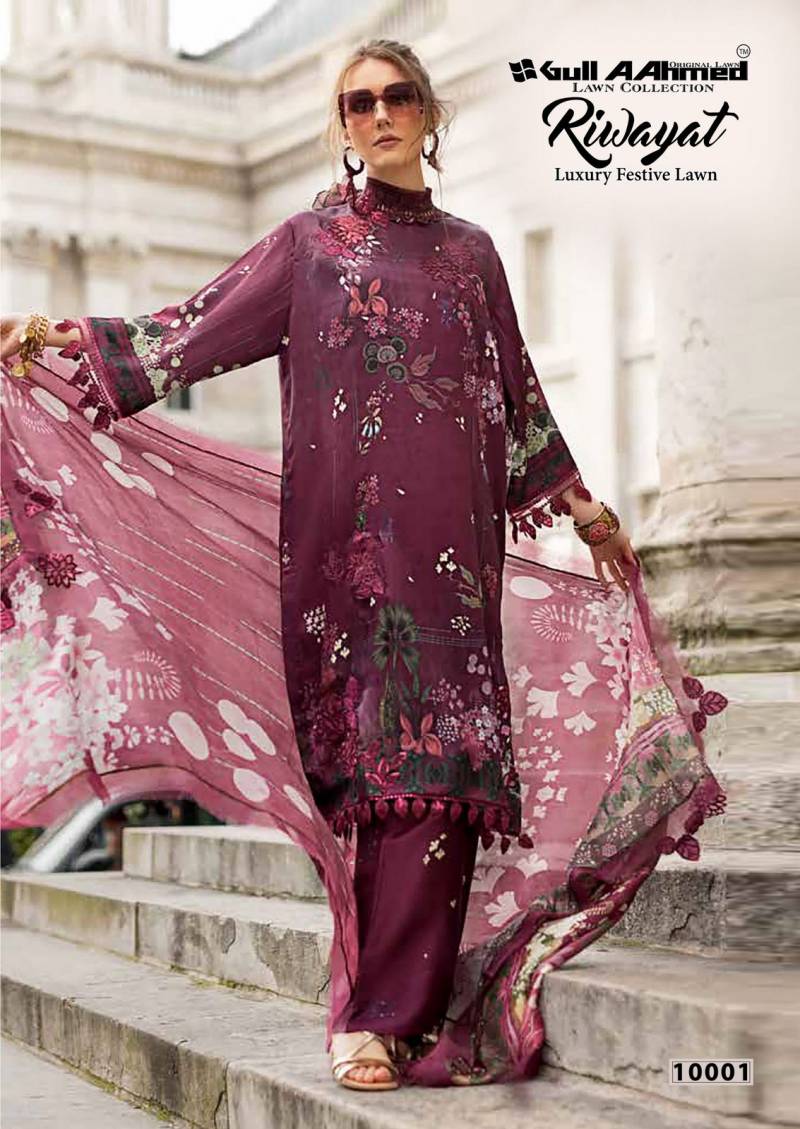 Gull A Ahmed Riwayat Vol 10 Printed Cotton Karachi Dress Material Collection