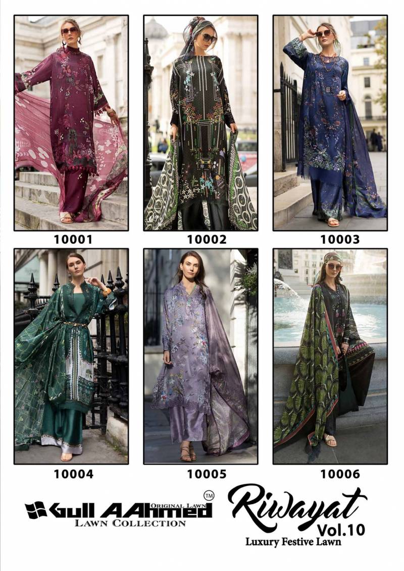 Gull A Ahmed Riwayat Vol 10 Printed Cotton Karachi Dress Material Collection