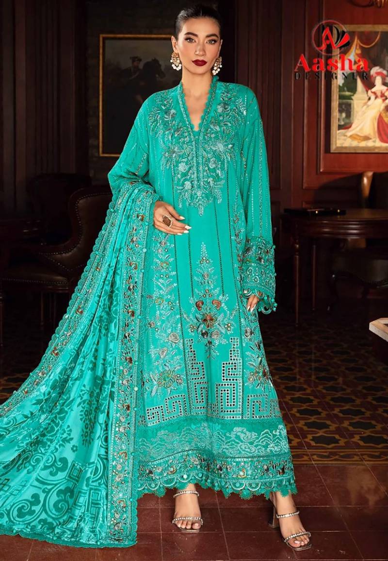 Aasha 1149 A To D Rayon Embroidered Pakistani Salwar Kameez