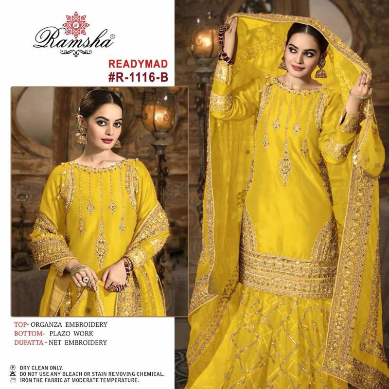 Ramsha R 1116 Organza Ready Made Suits Collection