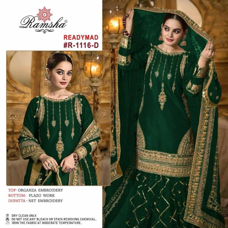 Ramsha R 1116 Organza Ready Made Suits Collection