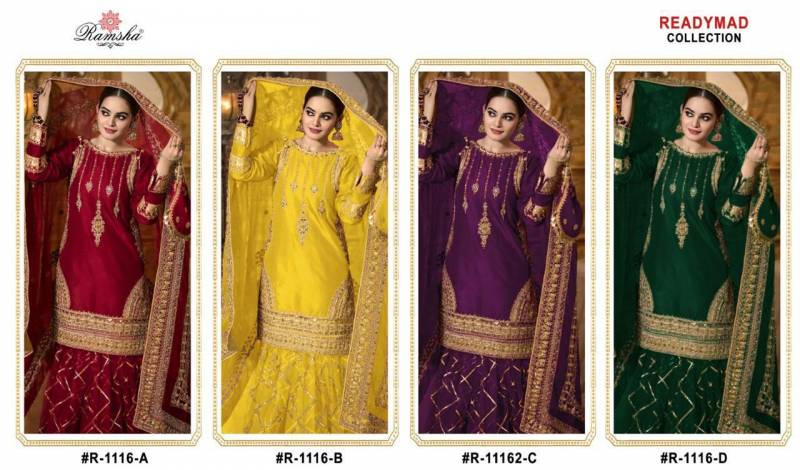 Ramsha R 1116 Organza Ready Made Suits Collection
