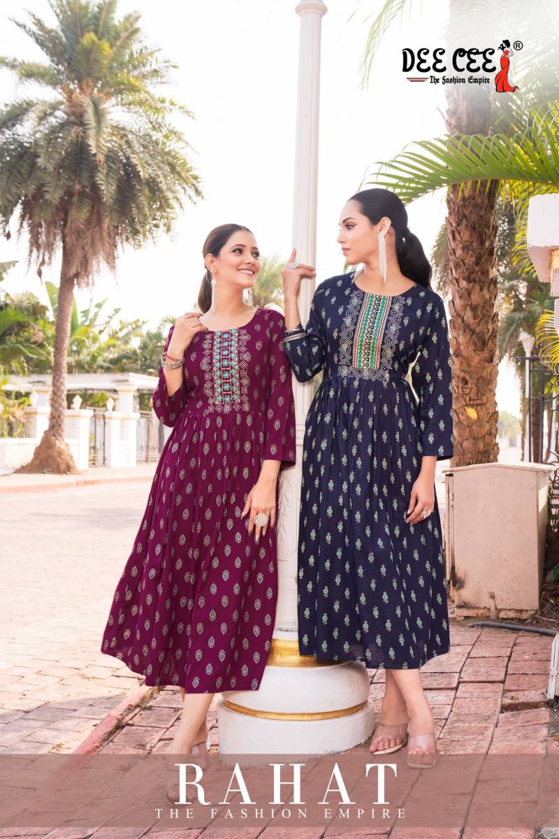 Deecee Rahat Fancy Rayon Anarakali Style Kurtis Collection