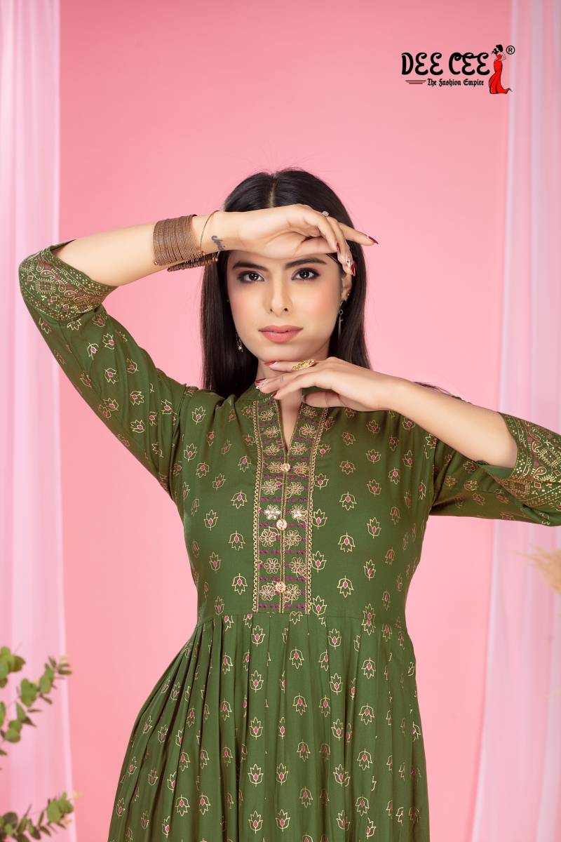 Deecee Amala Rayon Printed Anarkali Styled Kurtis Collection
