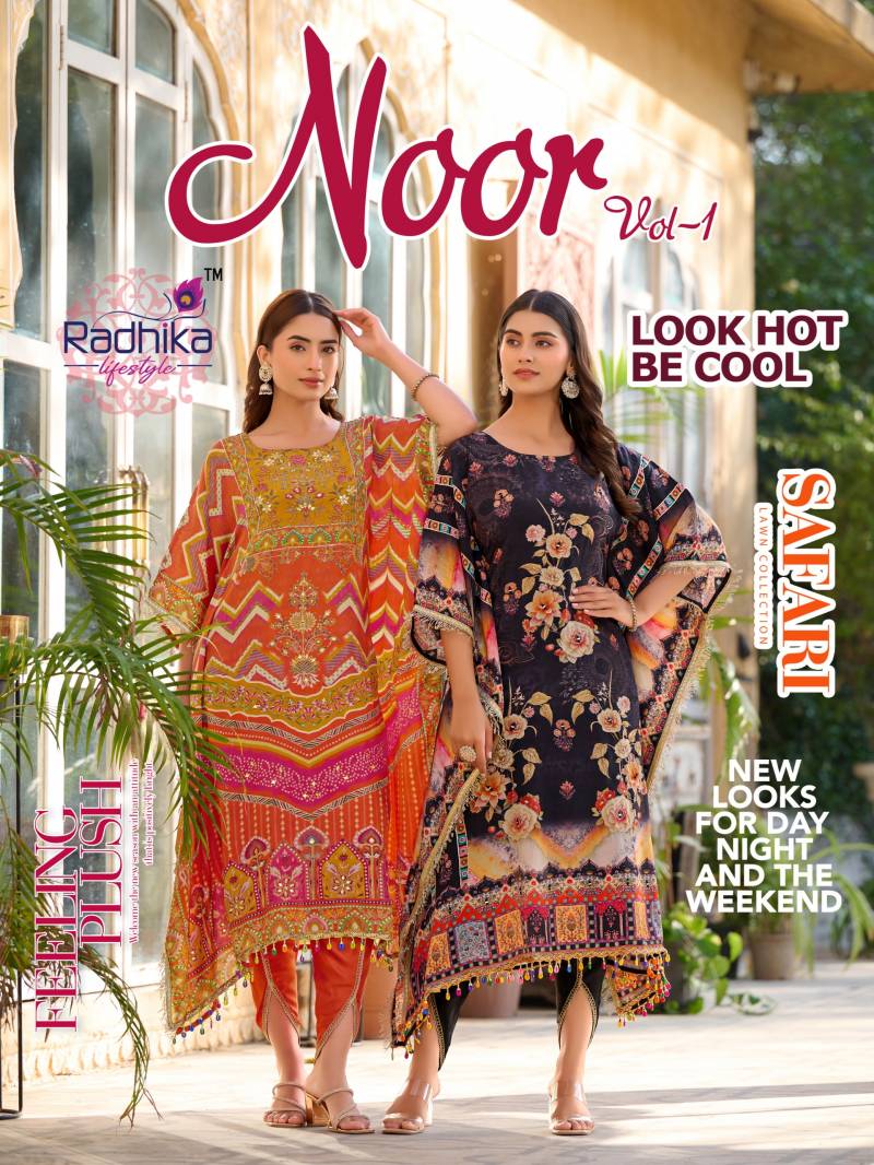 Radhika Noor Kaftan Vol 1 Natural Crepe Kaftan With Tulip Collection