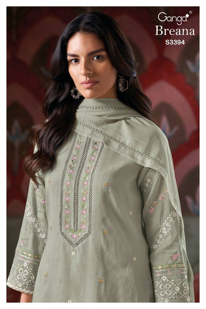 Ganga Breana Mal Solid Embroidered Salwar Suit Collection