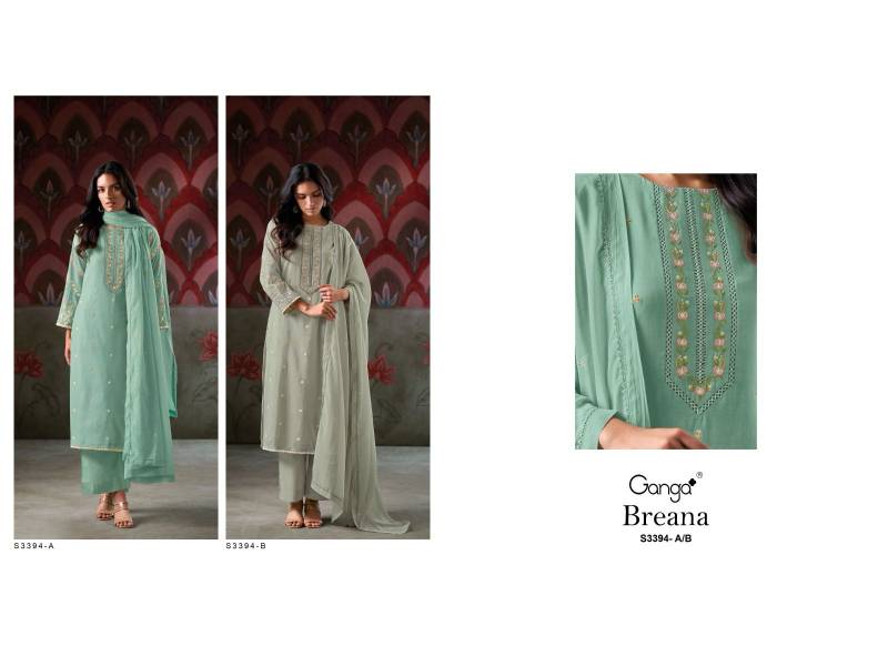 Ganga Breana Mal Solid Embroidered Salwar Suit Collection