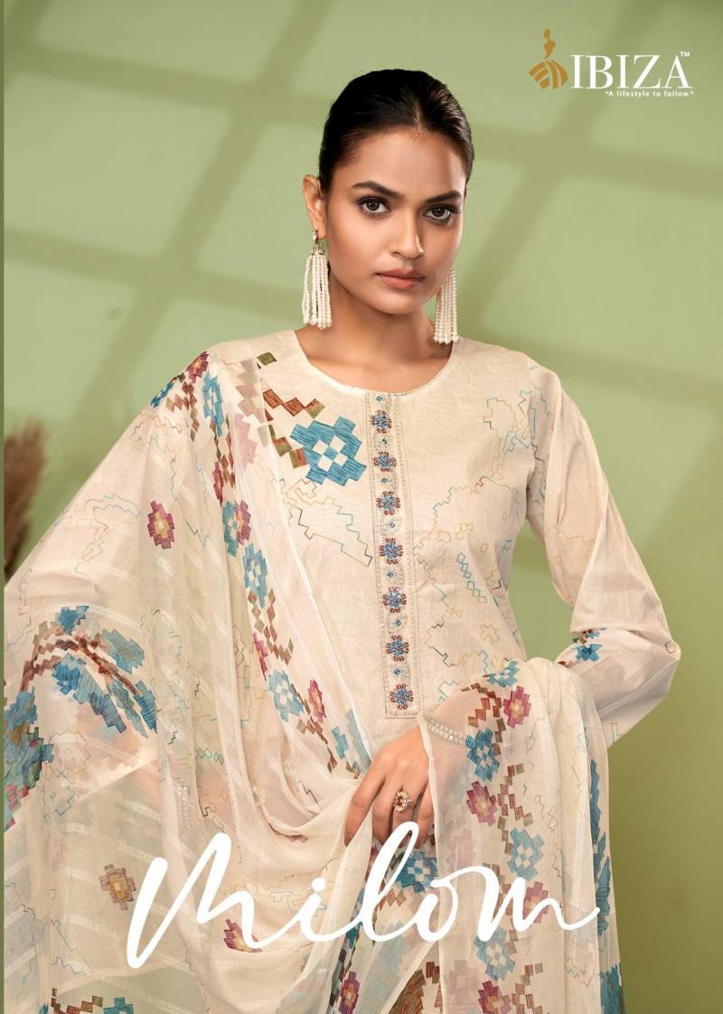 Ibiza Milom Digital Printed Embroidered Salwar Kameez Collection