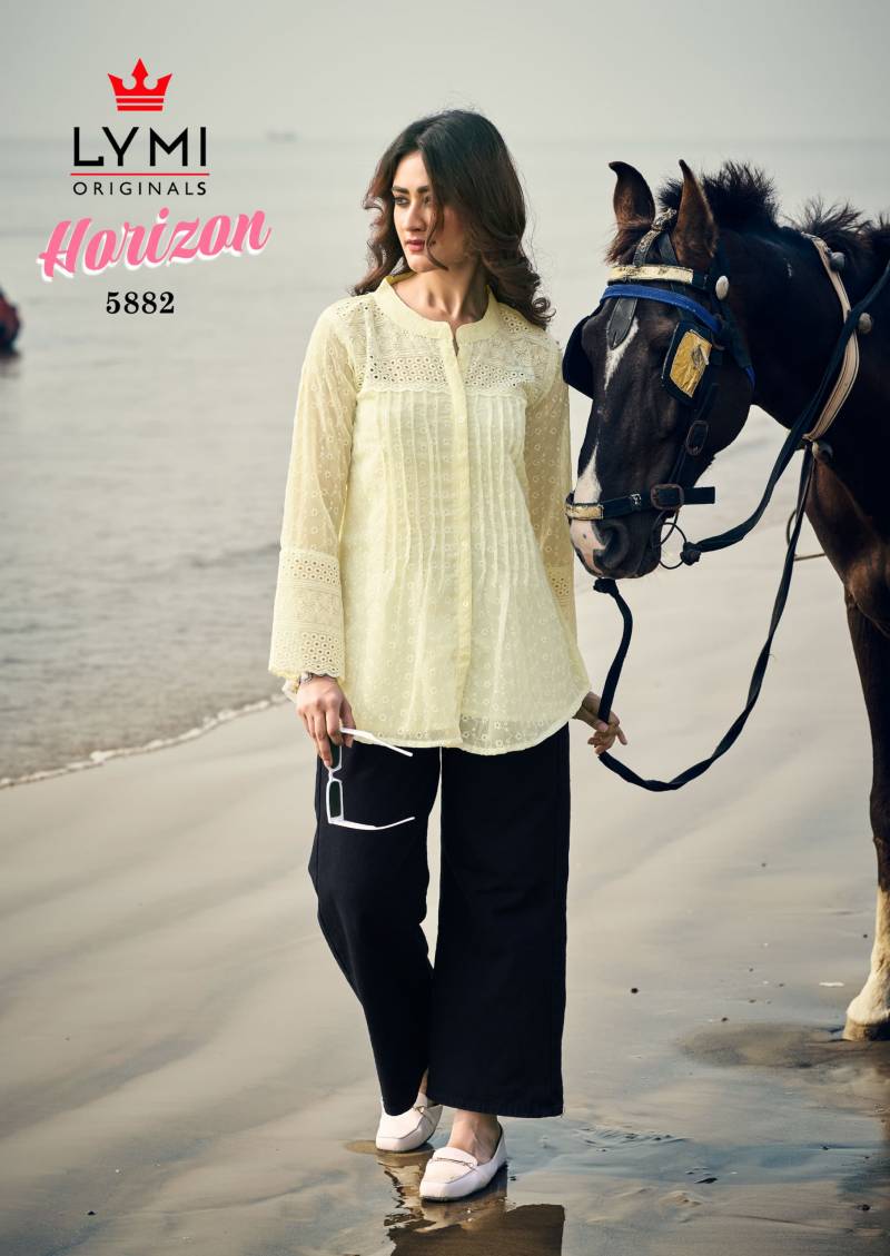 Lymi Horizon Chiffli Georgette With Full Inner Ladies Top Collection
