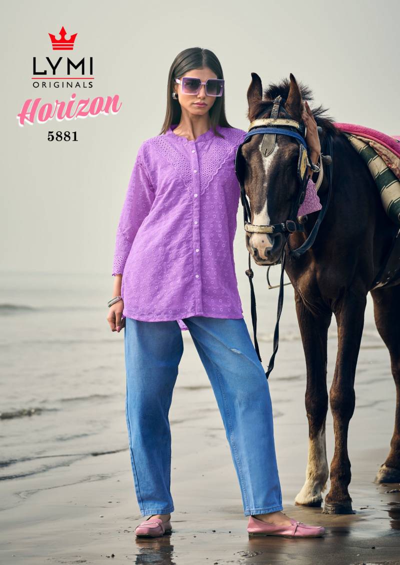 Lymi Horizon Chiffli Georgette With Full Inner Ladies Top Collection