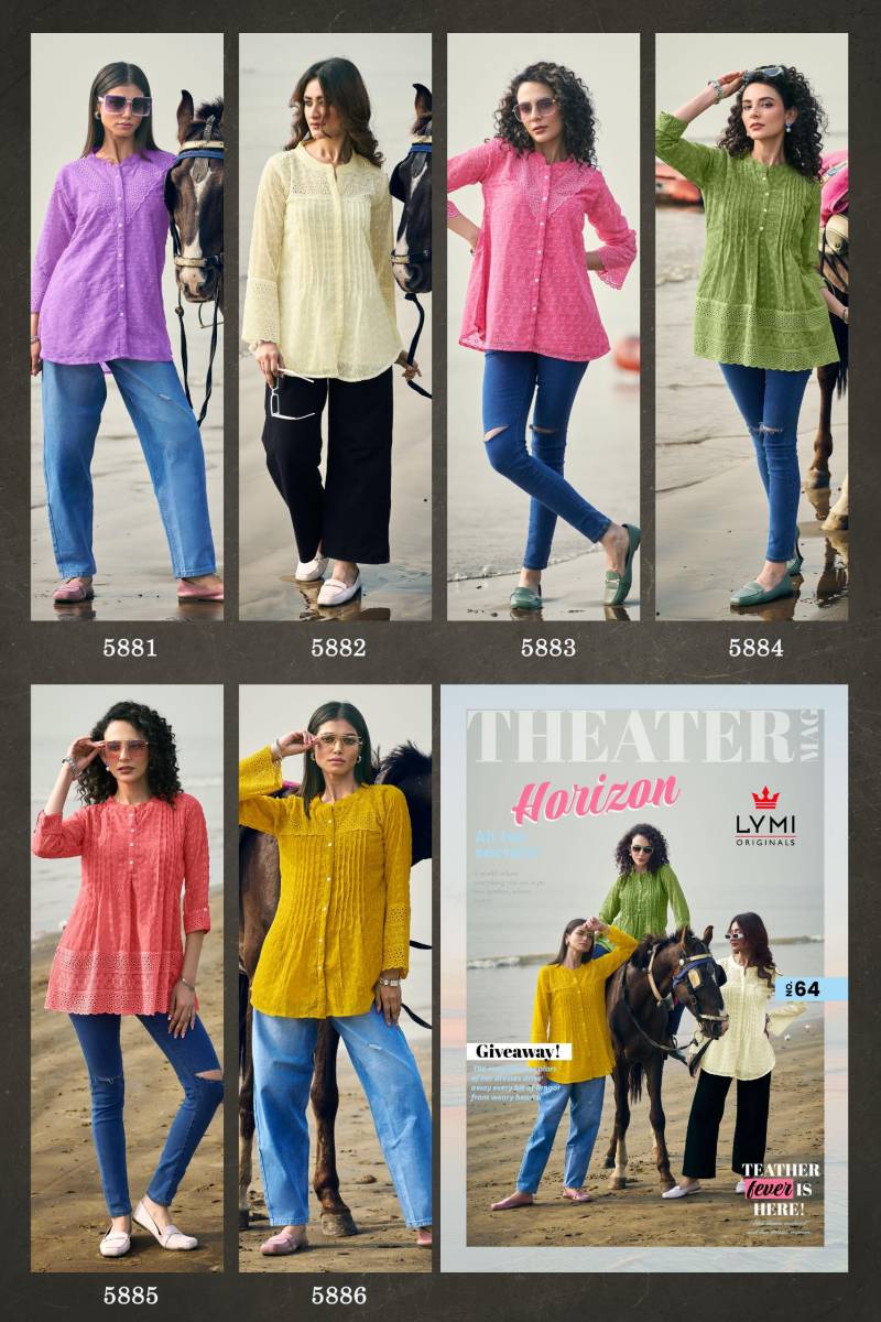 Lymi Horizon Chiffli Georgette With Full Inner Ladies Top Collection