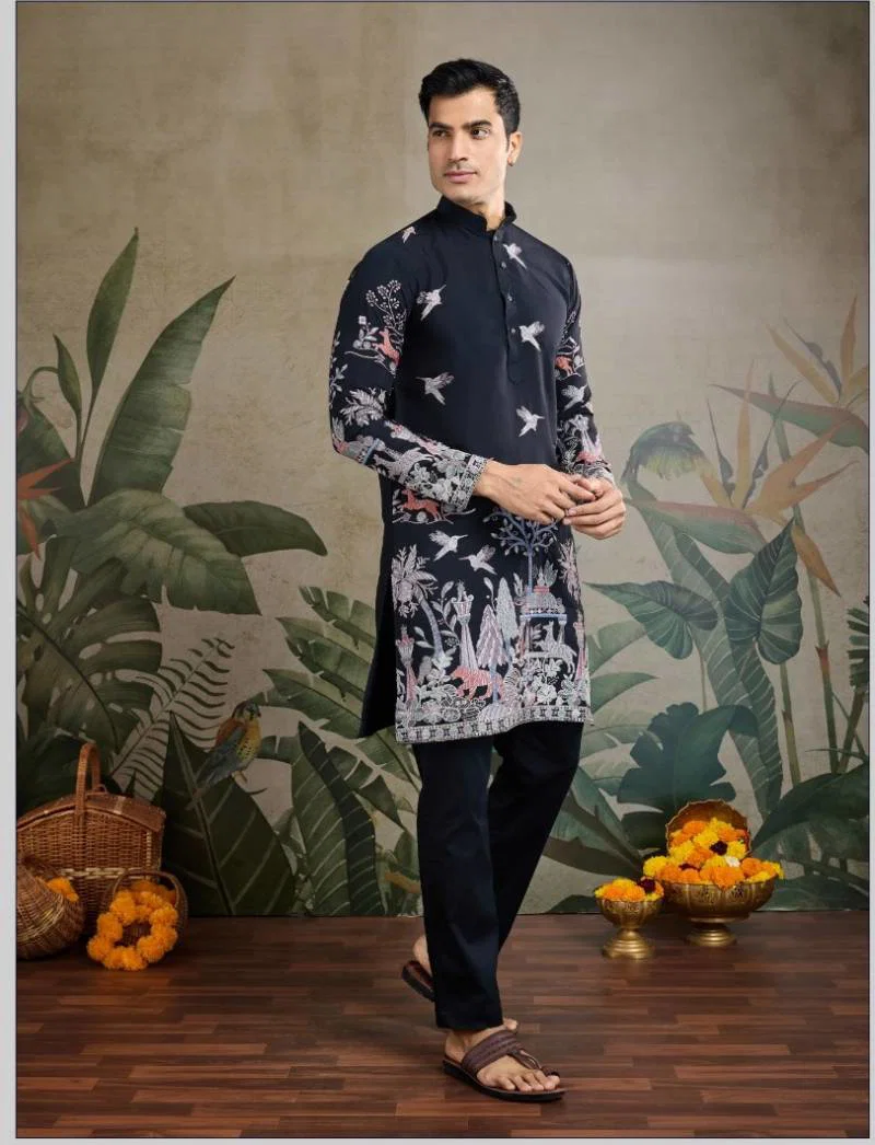 Shubhvastra The Desi Edit Viscose Silk Embroidered Kurta Collection