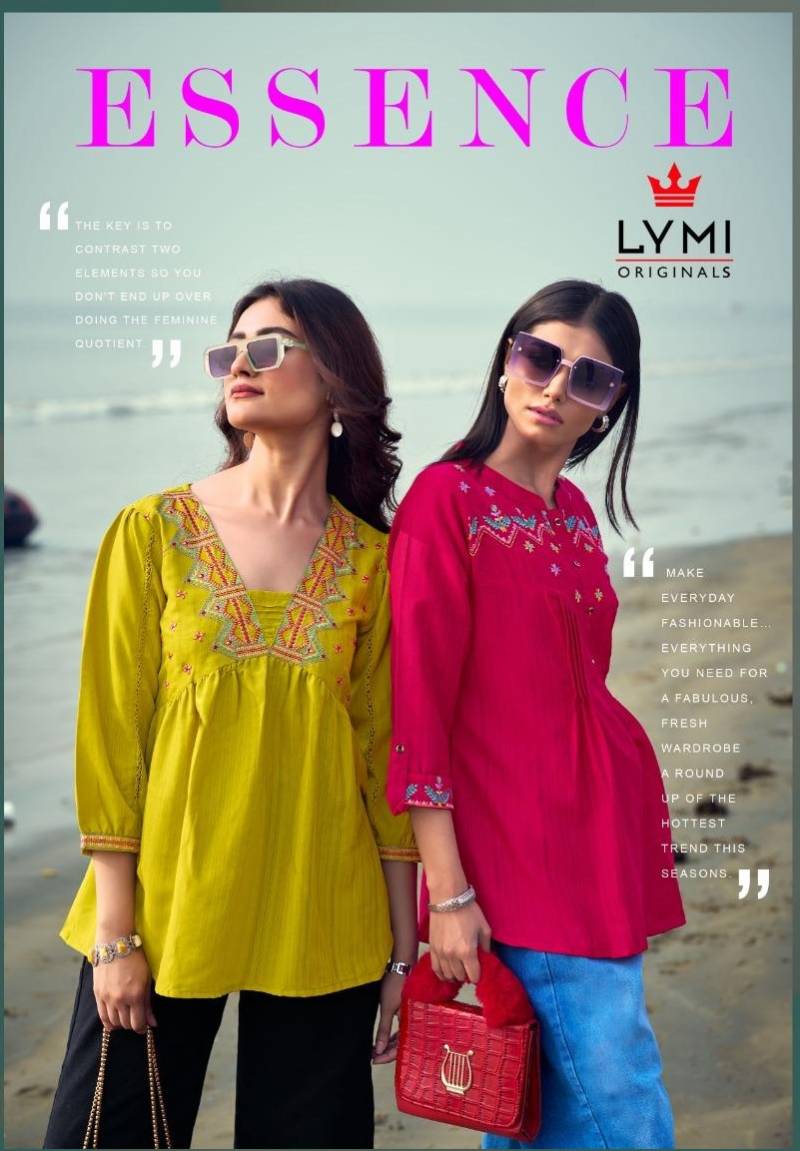 Lymi Essence Viscose With Fancy Work Ladies Top Collection