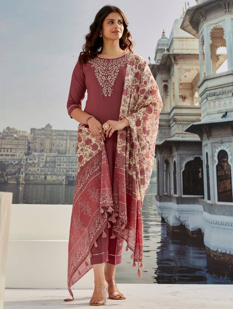 Monika 01 Cotton Silk Embroidered Kurti Bottom With Dupatta
