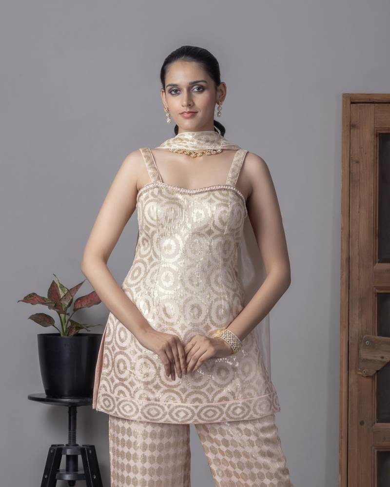 Tcs 115 Pink Designer Embroidered Silk Elegant Suits Collection