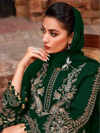 Aasha 1156 Cotton Dupatta Pakistani Salwar Kameez Collection