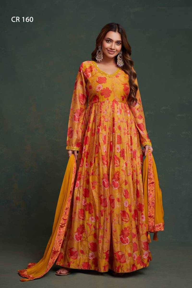 Kiara Kurti Vol 17 Zari Georgette Gown With Dupatta Collection