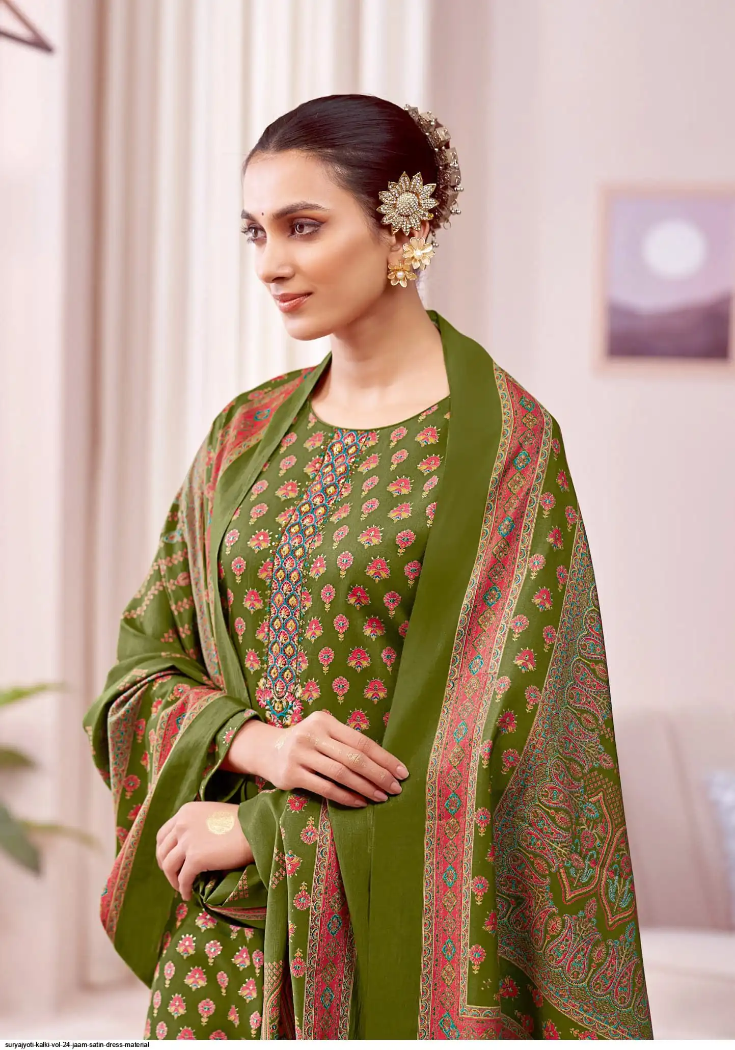 Suryajyoti Kalki Vol 24 Jam Satin Printed Dress Material Collection