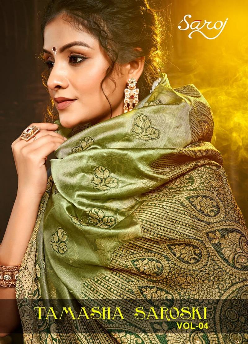 Saroj Tamasha Saroski Vol 4 Wedding Wear Organza Saree Collection