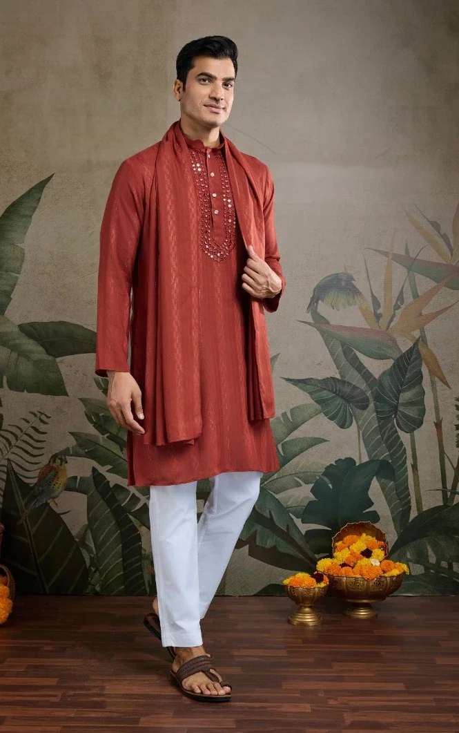 Shubhvastra Zari And Weaves Vol 2 Viscose Rayon Mens Kurta With Dupatta