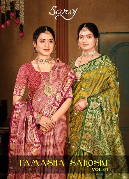 Saroj Tamasha Saroski Vol 1 Wedding Wear Organza Saree Collection