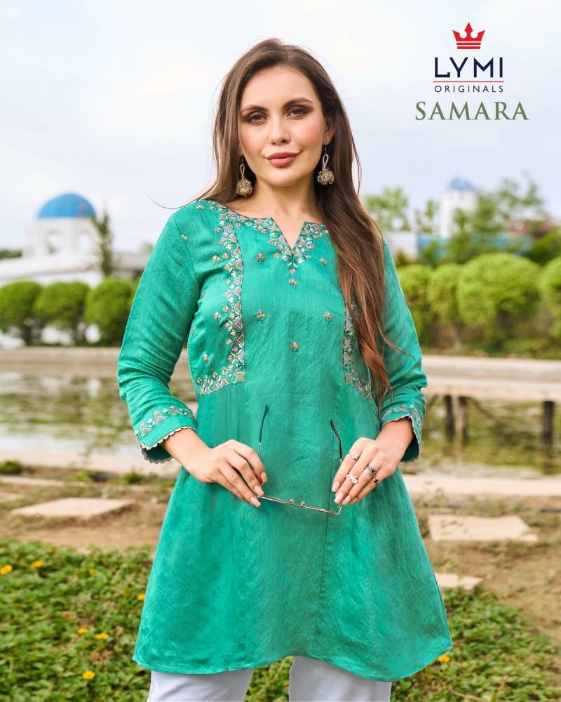 Lymi Samara Viscose With Embroidered Work Ladies Top Collection