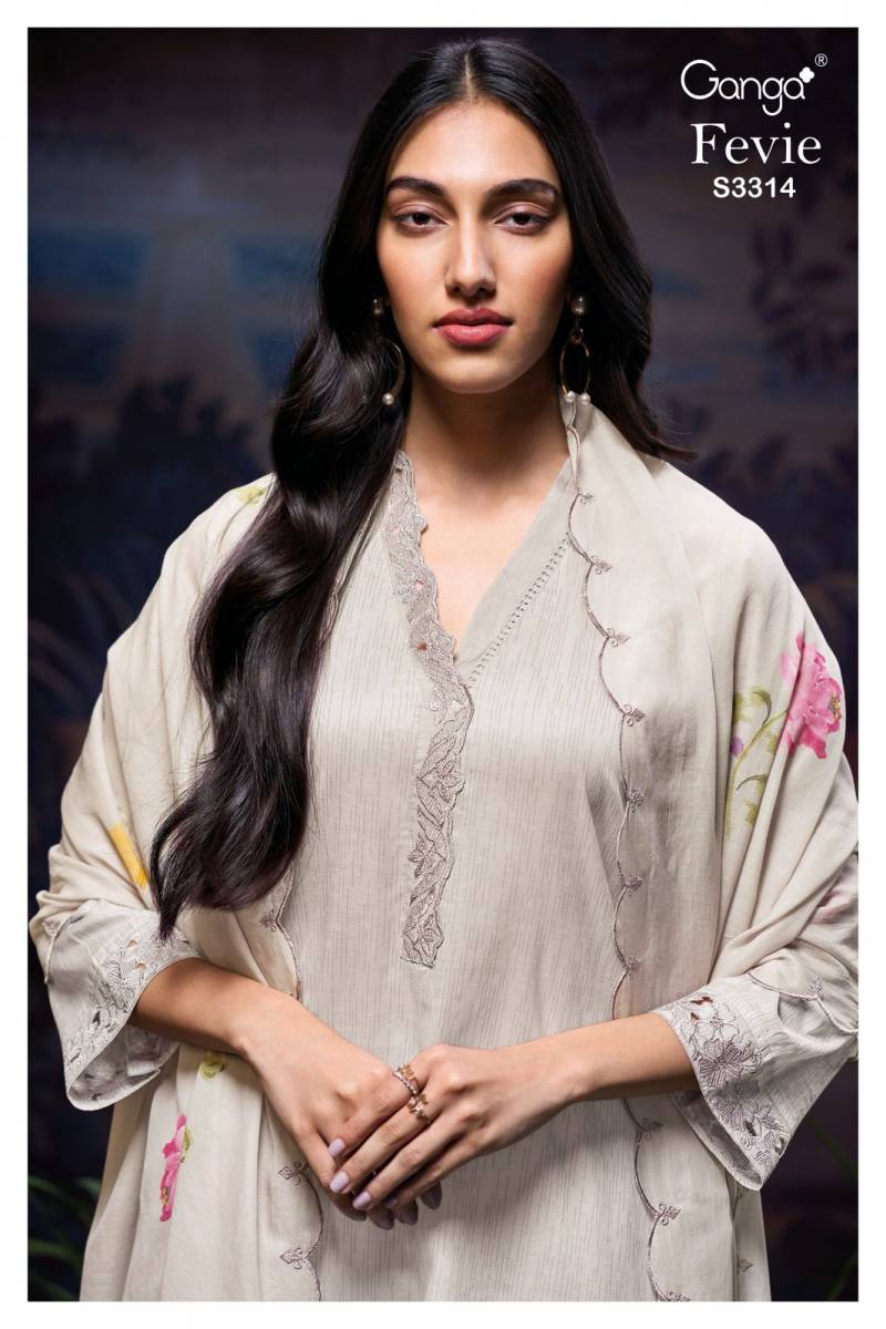 Ganga Fevie Mal Khadi Printed Embroidered Salwar Suit Collection