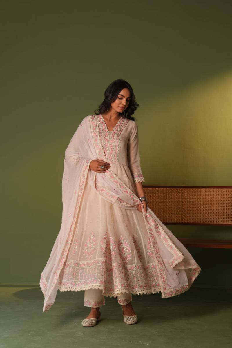Tanyaa P 118 Designer Organza Anarkali Style Kurta Sets Collection