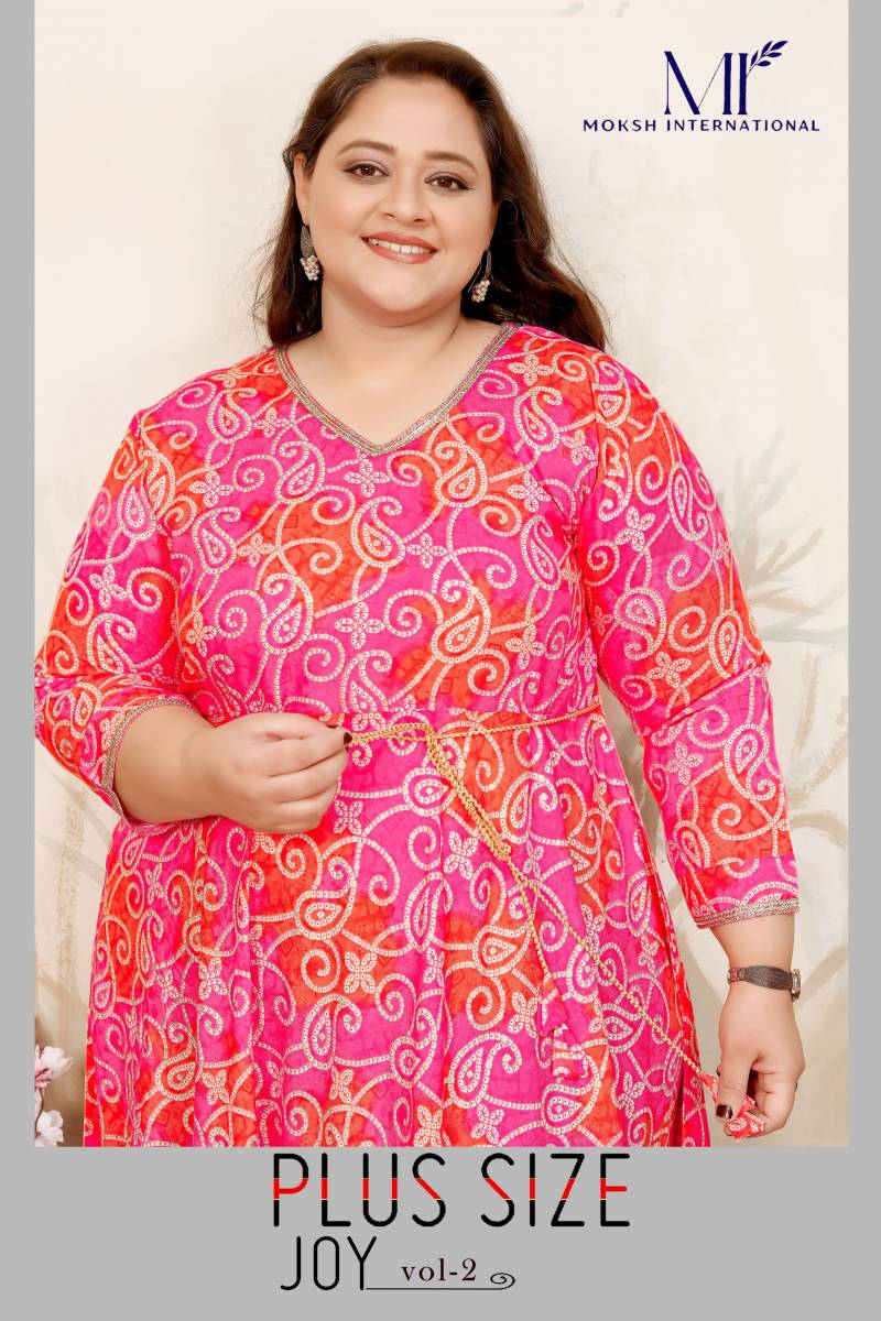 Moksh Plus Size Joy Vol 2 Rayon Kurti Collection