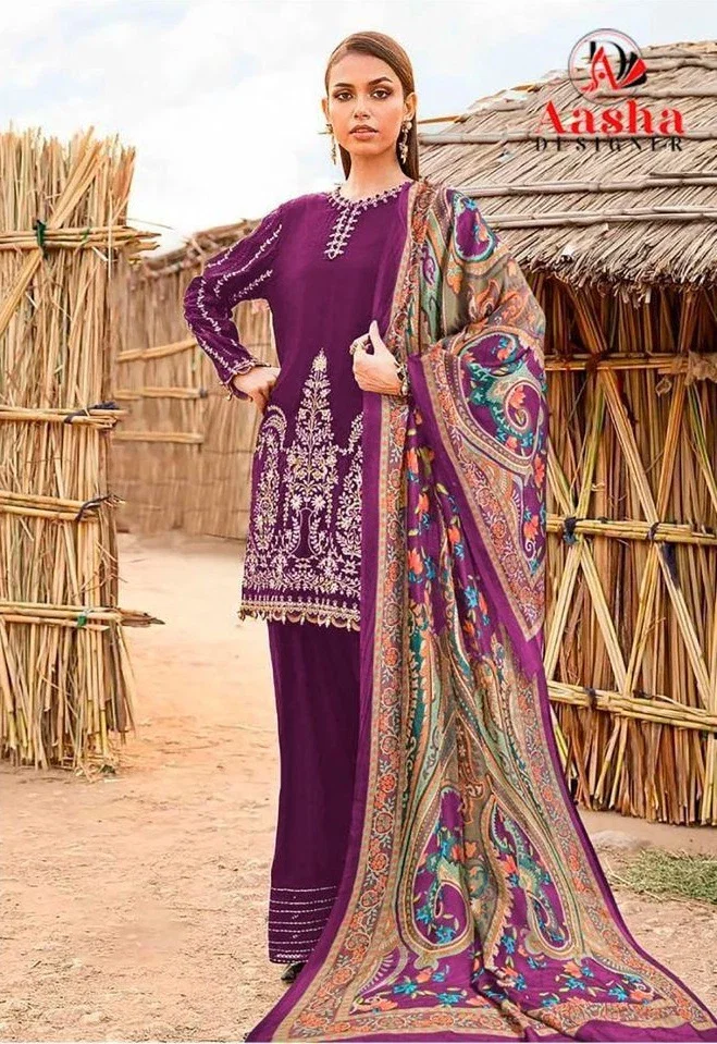 Aasha 1154 A To D Cotton Dupatta Pakistani Salwar Kameez