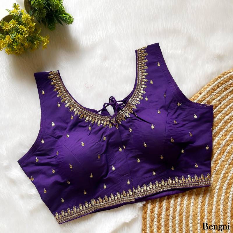 Fab Meera 319 Roman Silk Sequins With Thread Embroidered Blouse