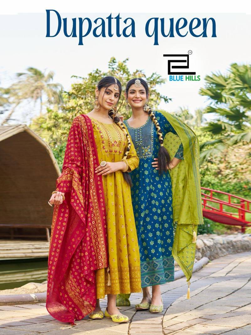 Blue Hills Dupatta Queen Anarkali 1 Fancy Readymade Collection