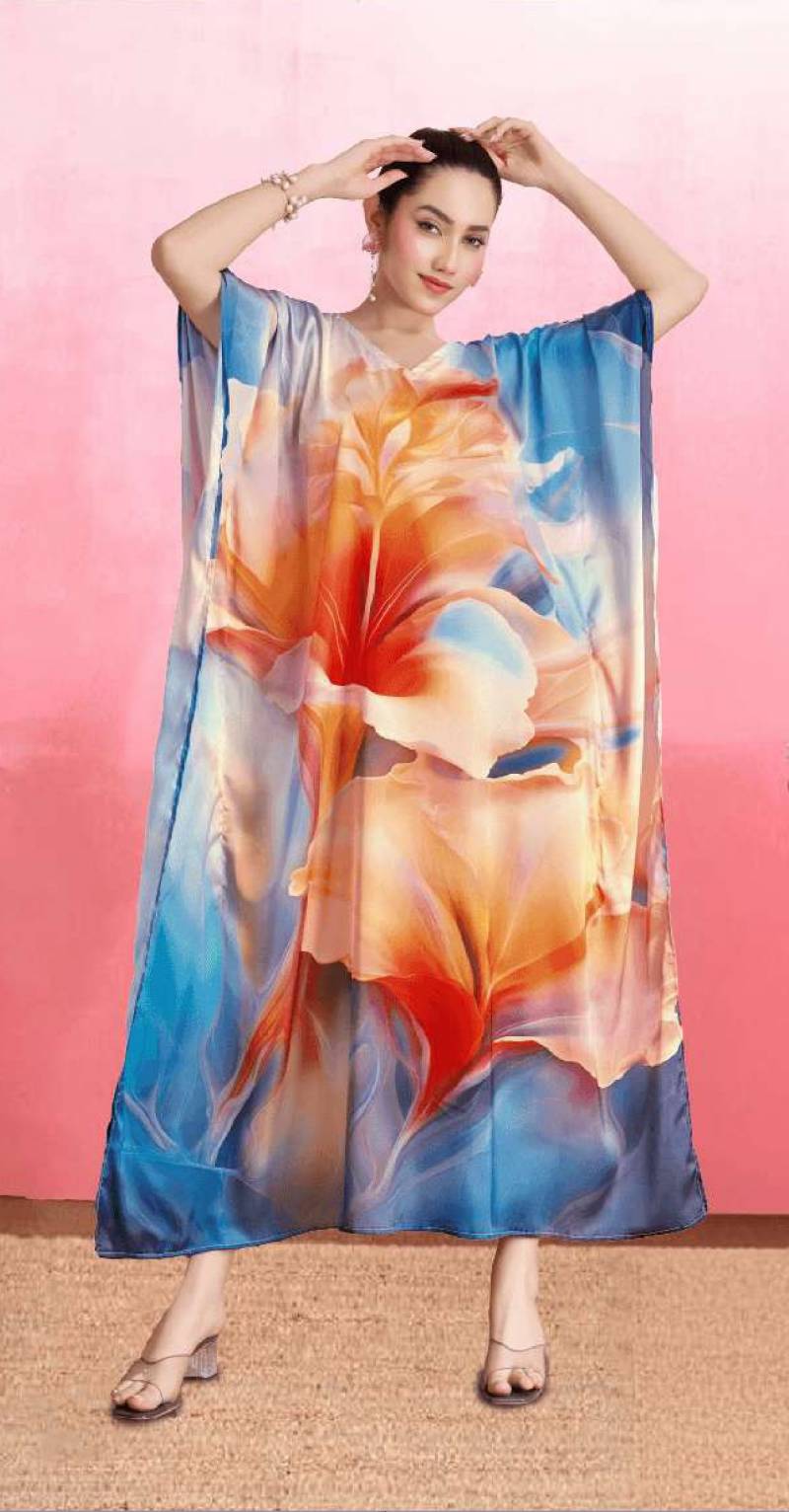 Hkf Everbloom Vol 5 Soft Satin Printed Kaftan Collection
