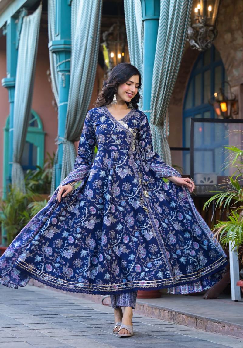 Tanyaa P 140 Cotton Printed Anarkali Style Kurta Sets Collection