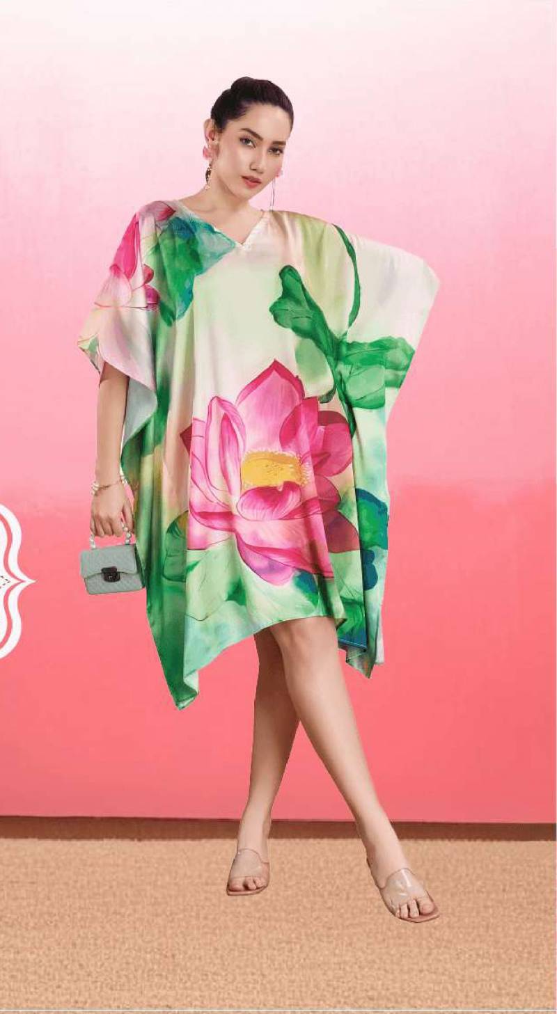 Hkf Nirvana Vol 3 Kaftan Soft Satin Casual Wear Collection