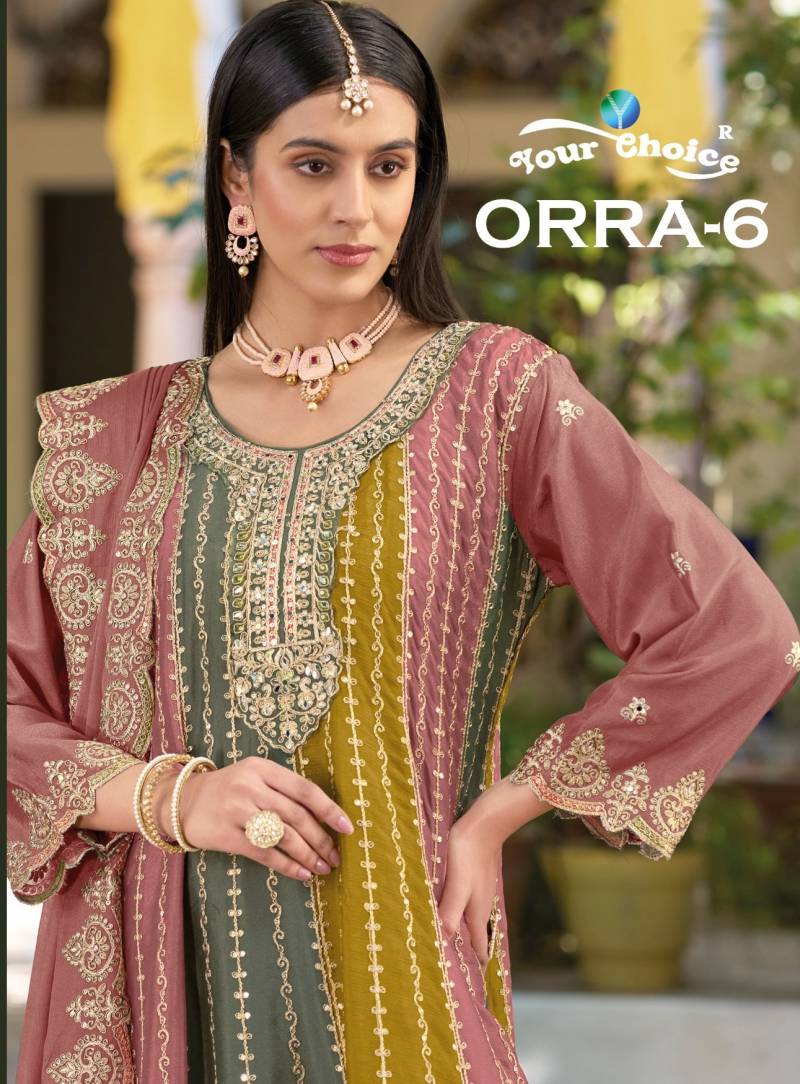 Your Choice Orra 6 Chinon Digital Printed Salwar Suits Collection