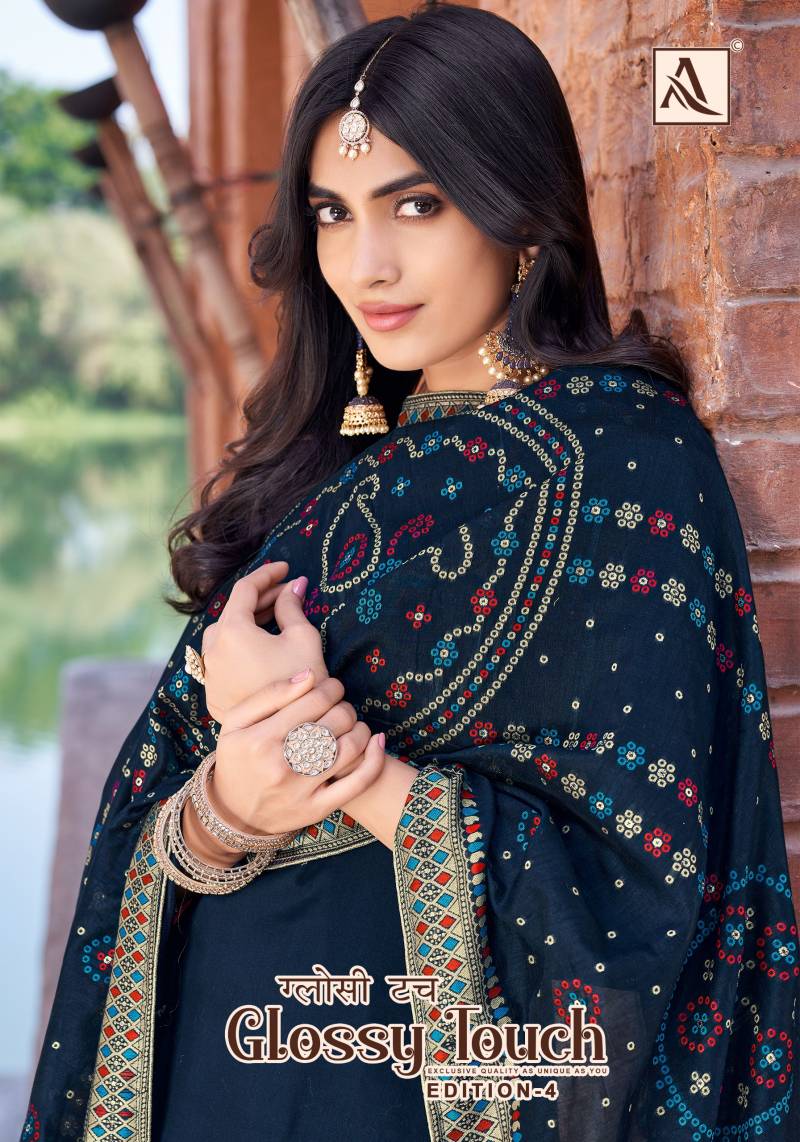 Alok Glossy Touch Edition 4 Embroidered Dress Material Collection