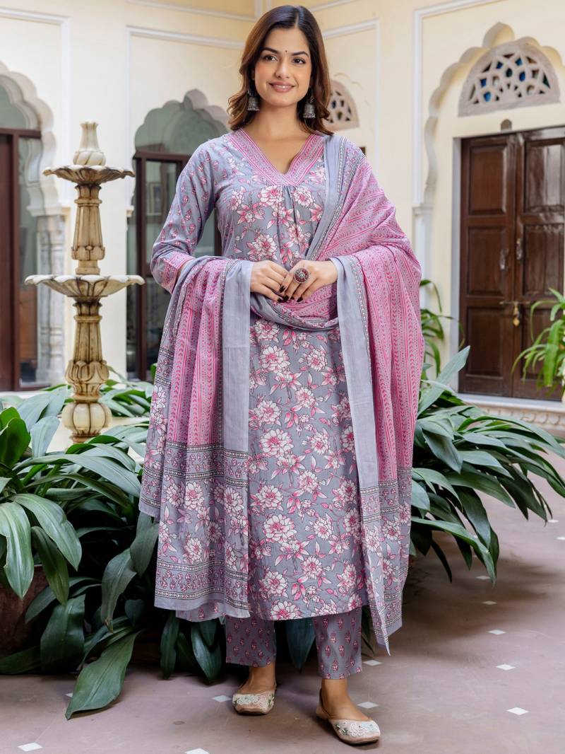 Indo Era 2544 Cotton Printed Anarkali Style Kurta Sets Collection