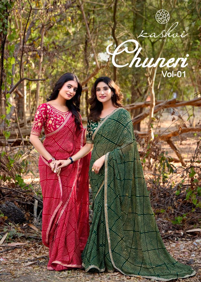 Kashvi Chuneri Vol 1 Mono Georgette With Coding Work Saree