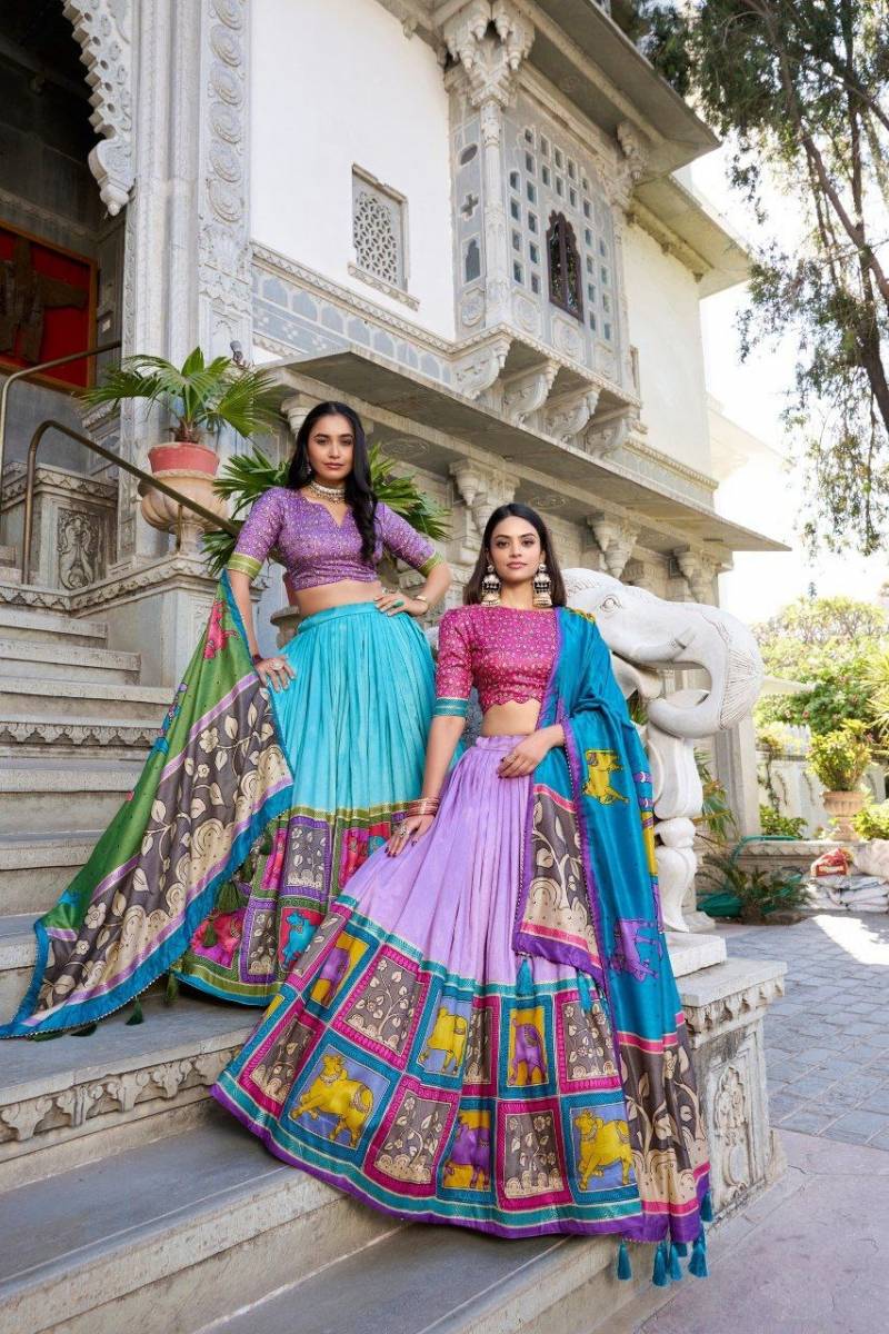 Rangiti 1 Tussar Silk Minakari With Foil Printed Lehenga Choli Collection
