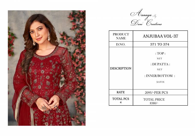 Anjubaa Vol 37 Net Designer Salwar Kameez Collection