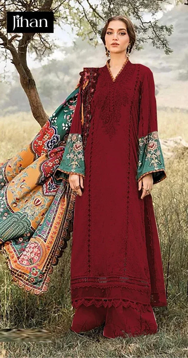 Jihan 3561 Cotton Dupatta Pakistani Salwar Suits Collection