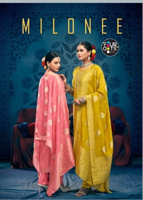 Four Dots Milonee Viscose Organza Jacquard Dress Material Collection