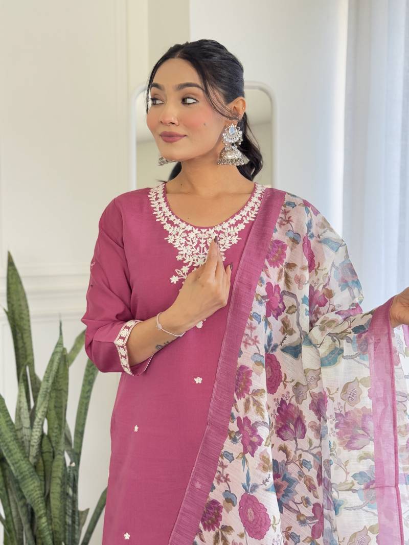 Liza 1 Chanderi Silk Fancy Kurti Bottom With Dupatta