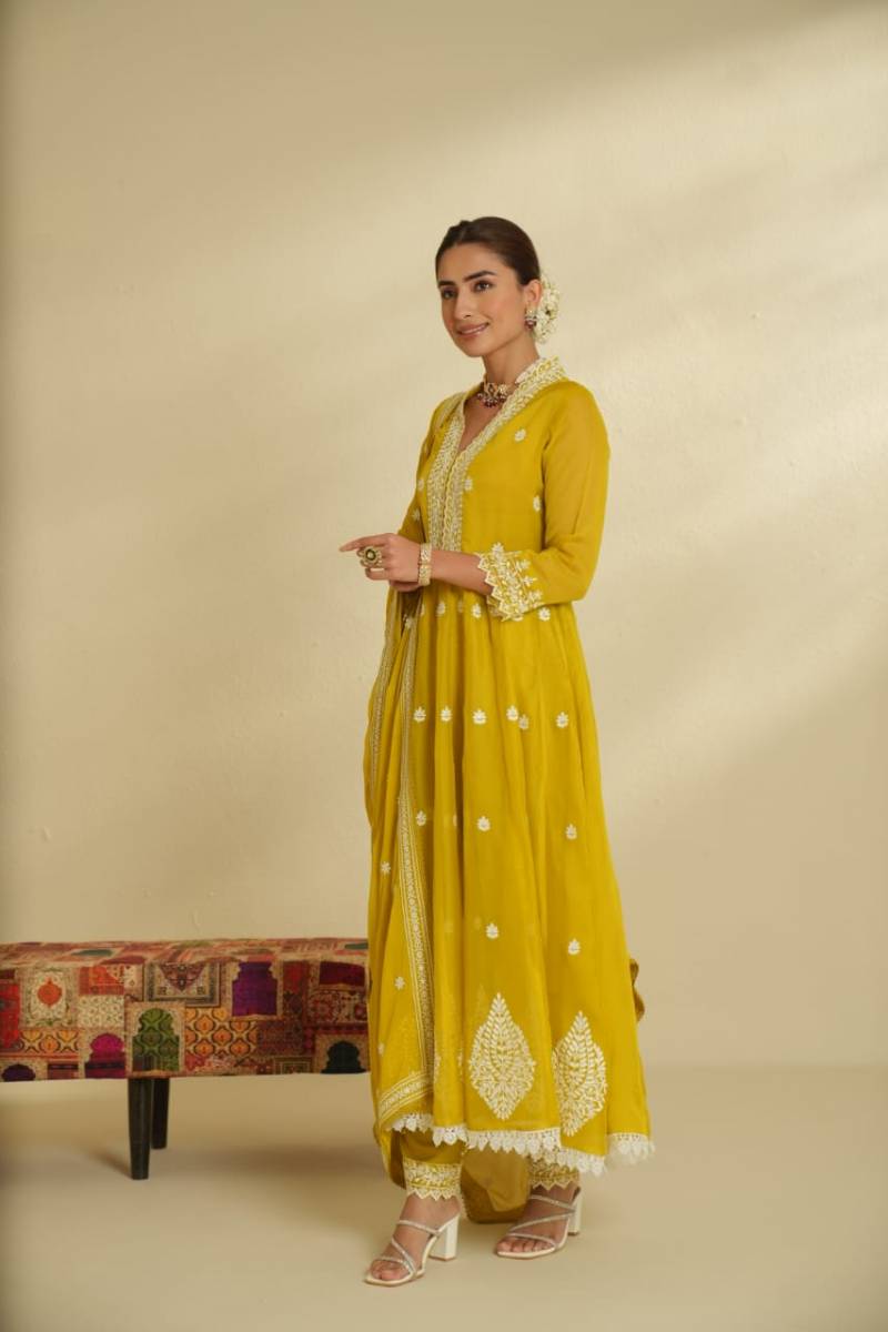 Tanyaa P 165 Organza With Lakhnavi Work Kurti Bottom With Dupatta